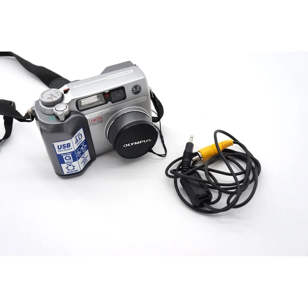 Vtg Olympus Camedia C-4000 4MP Digital Camera Point Shoot Tested Y2k‎ Low Res